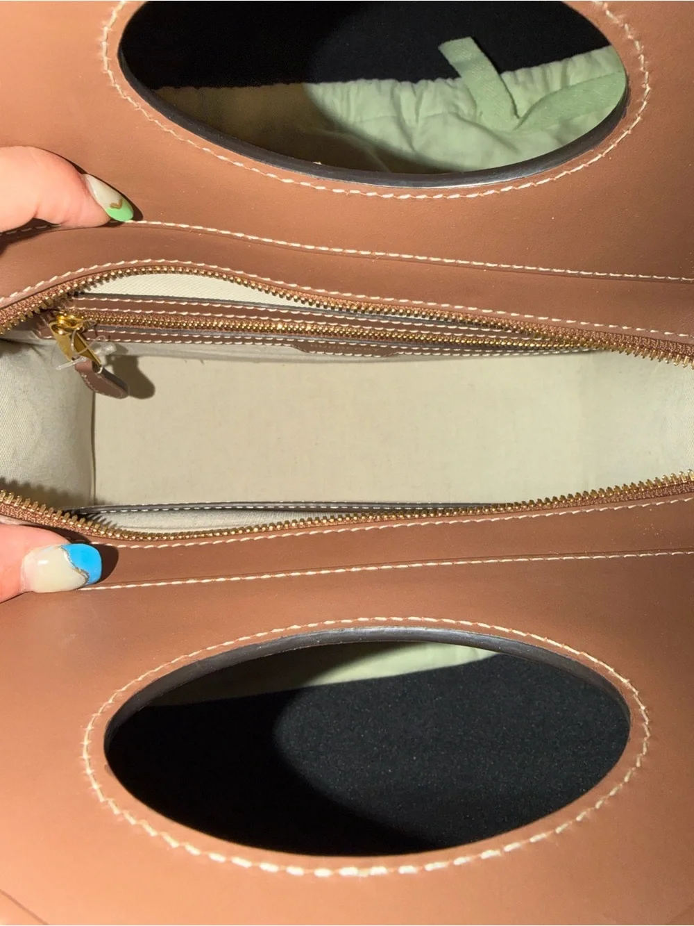 Burberry Cream Canvas Tote with Brown Leather Trim